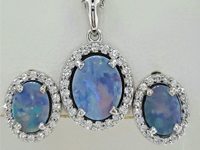 Blue Gemstone Pendant and Earrings