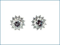 diamond flower earrings